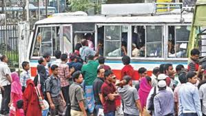Office-goers struggle with limited morning transport